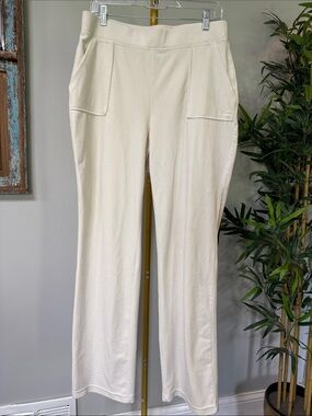 Juicy Couture velour velvet Cream straight Leg Pull-On track yoga Pants